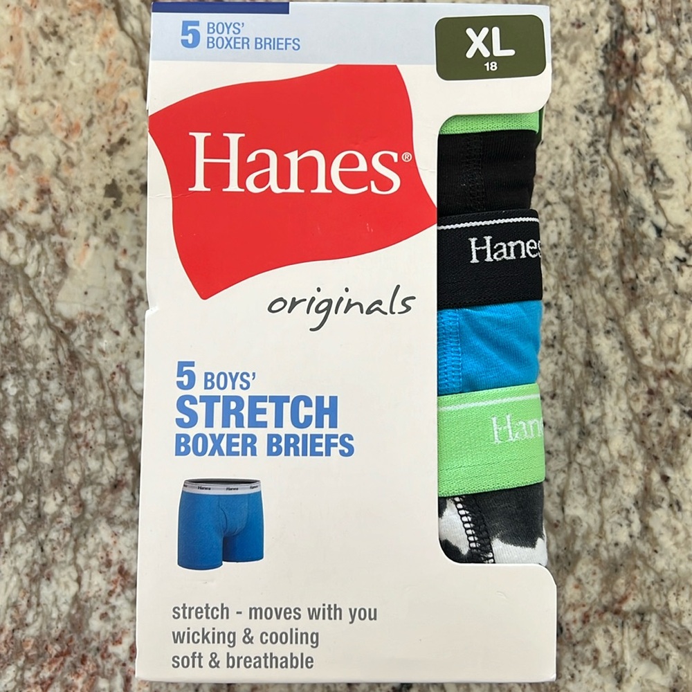 Hanes XL Boys Boxer Briefs